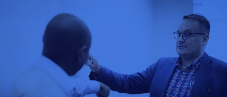 Close up of a coworkers working on a project